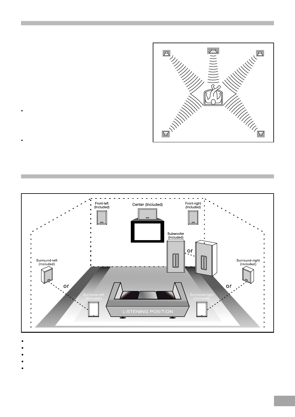 Speaker positioning information, Typical speaker set up | Koss KS4380-2 User Manual | Page 18 / 49