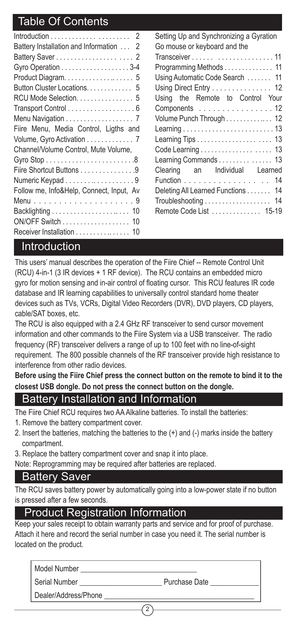 Koss FIIRE REMOTE CONTROL UNIT User Manual | Page 2 / 20