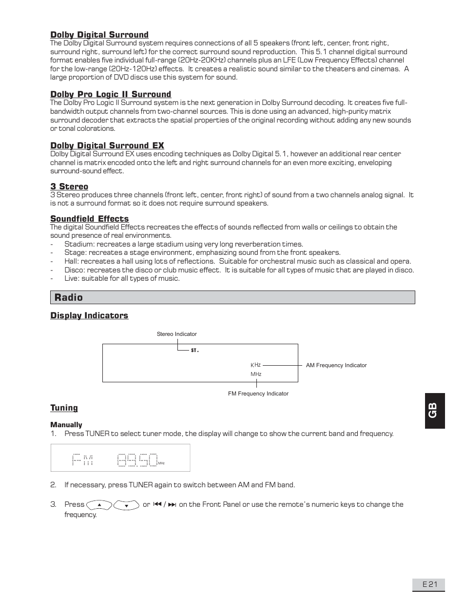 Radio | Koss KS4192 User Manual | Page 22 / 40