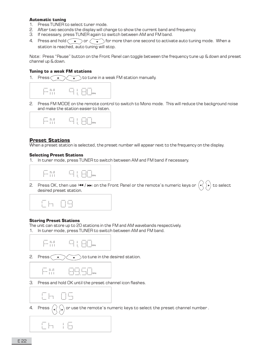 Preset stations | Koss KS4192 User Manual | Page 23 / 40
