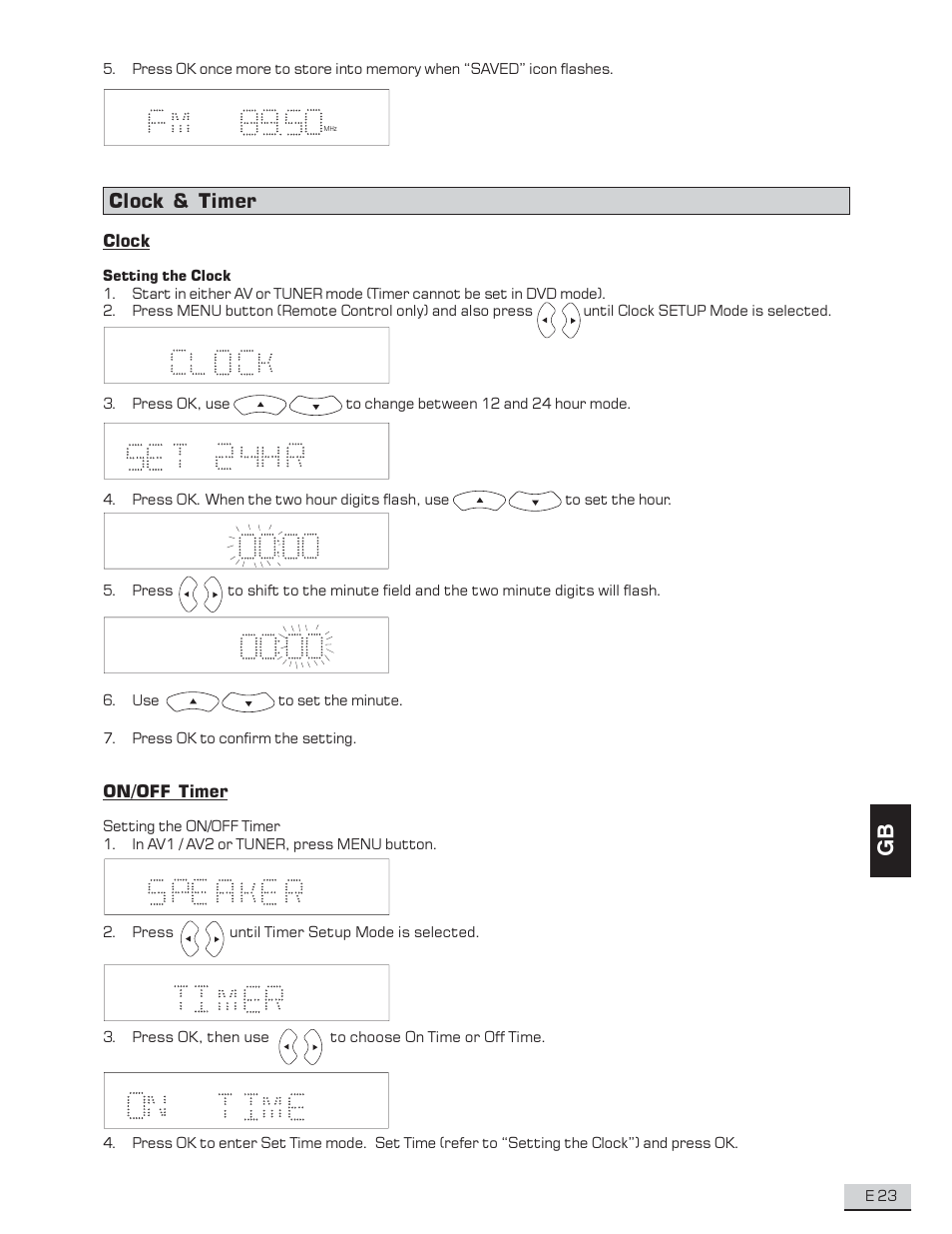 Clock & timer | Koss KS4192 User Manual | Page 24 / 40