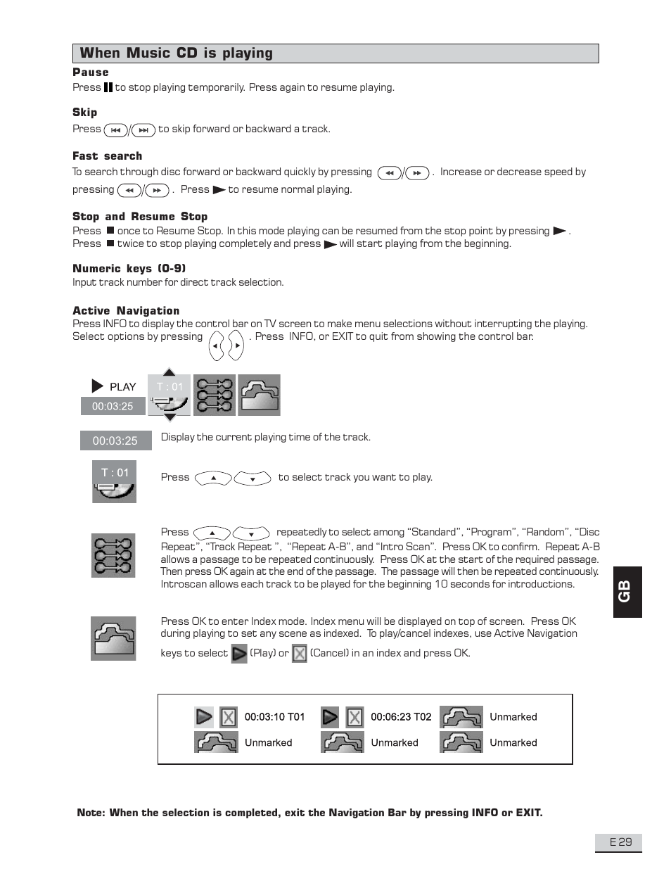 When music cd is playing | Koss KS4192 User Manual | Page 30 / 40