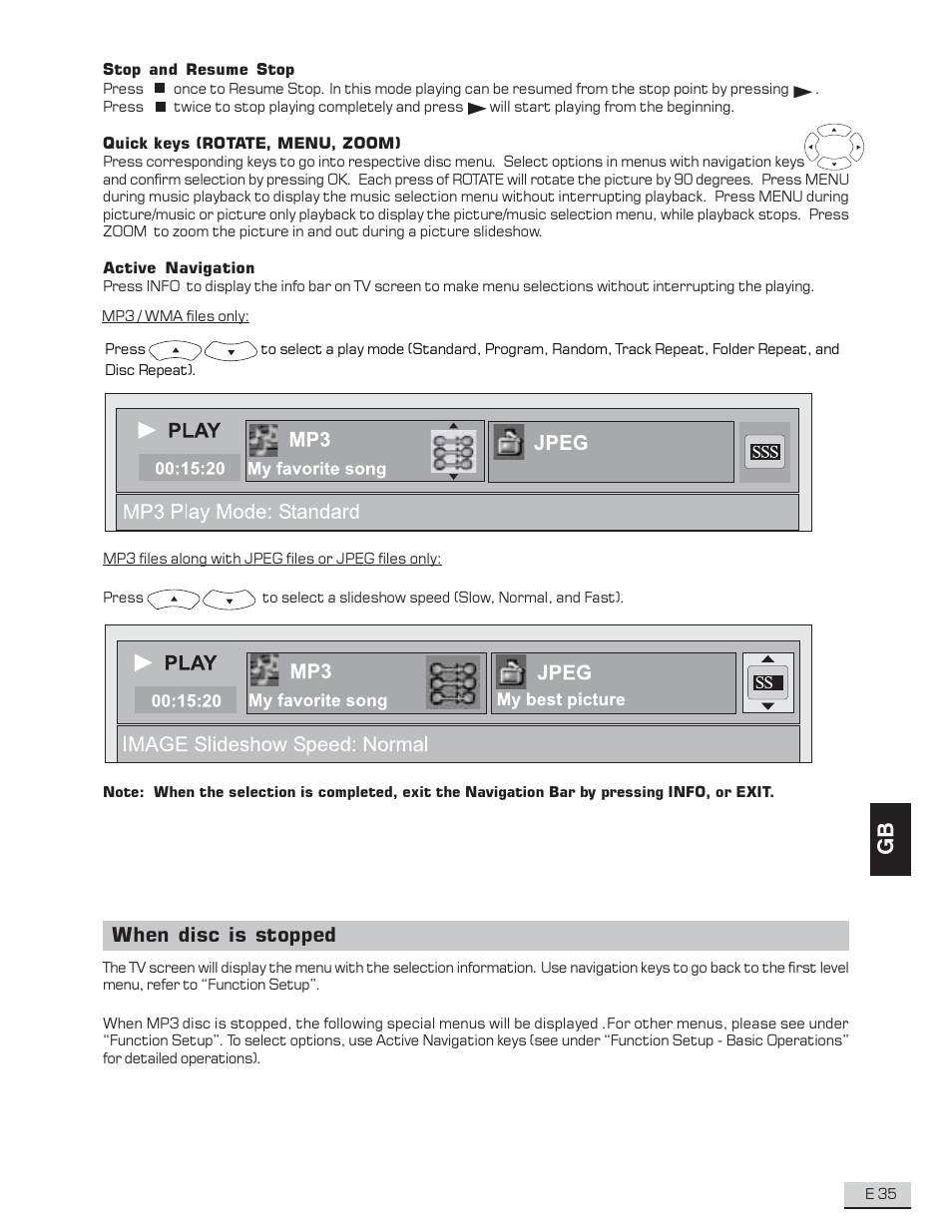 When disc is stopped | Koss KS4192 User Manual | Page 36 / 40