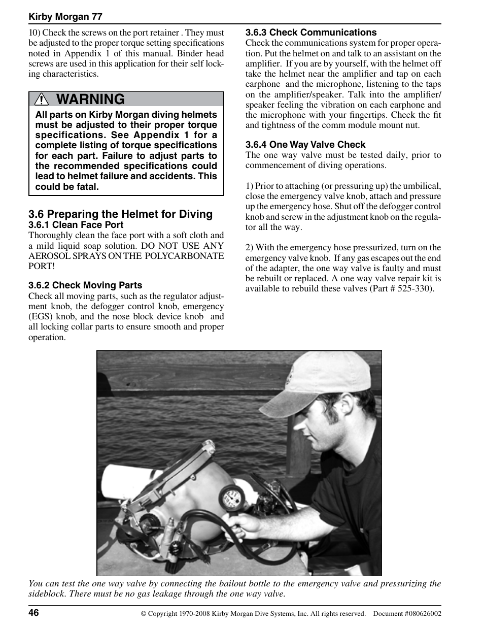 Warning | Kirby Morgan 77 User Manual | Page 6 / 22