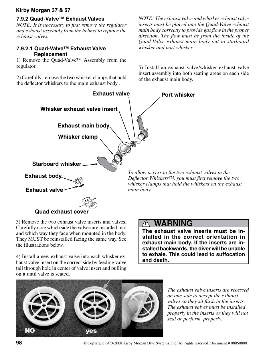 Warning | Kirby Morgan 37 User Manual | Page 31 / 50
