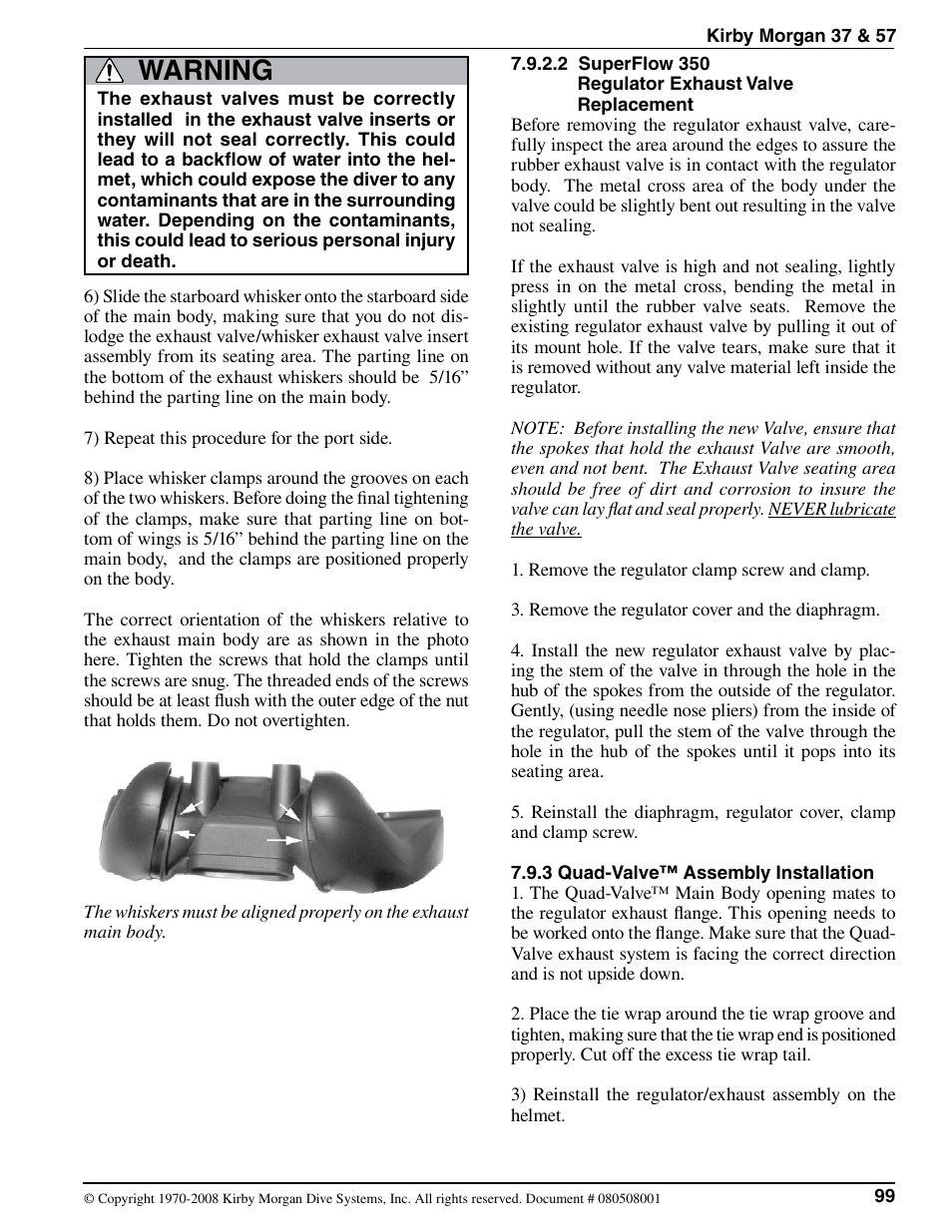 Warning | Kirby Morgan 37 User Manual | Page 32 / 50
