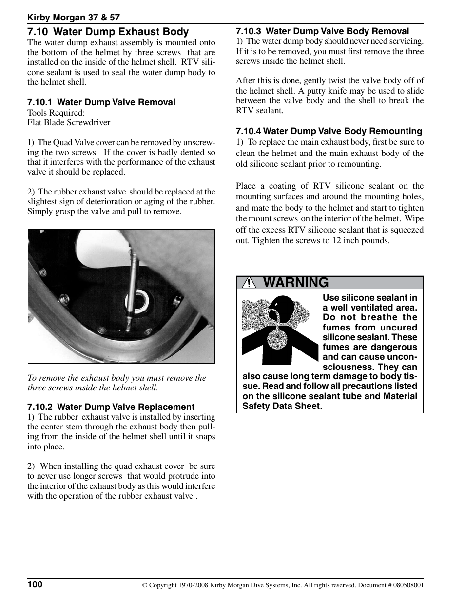 Warning | Kirby Morgan 37 User Manual | Page 33 / 50