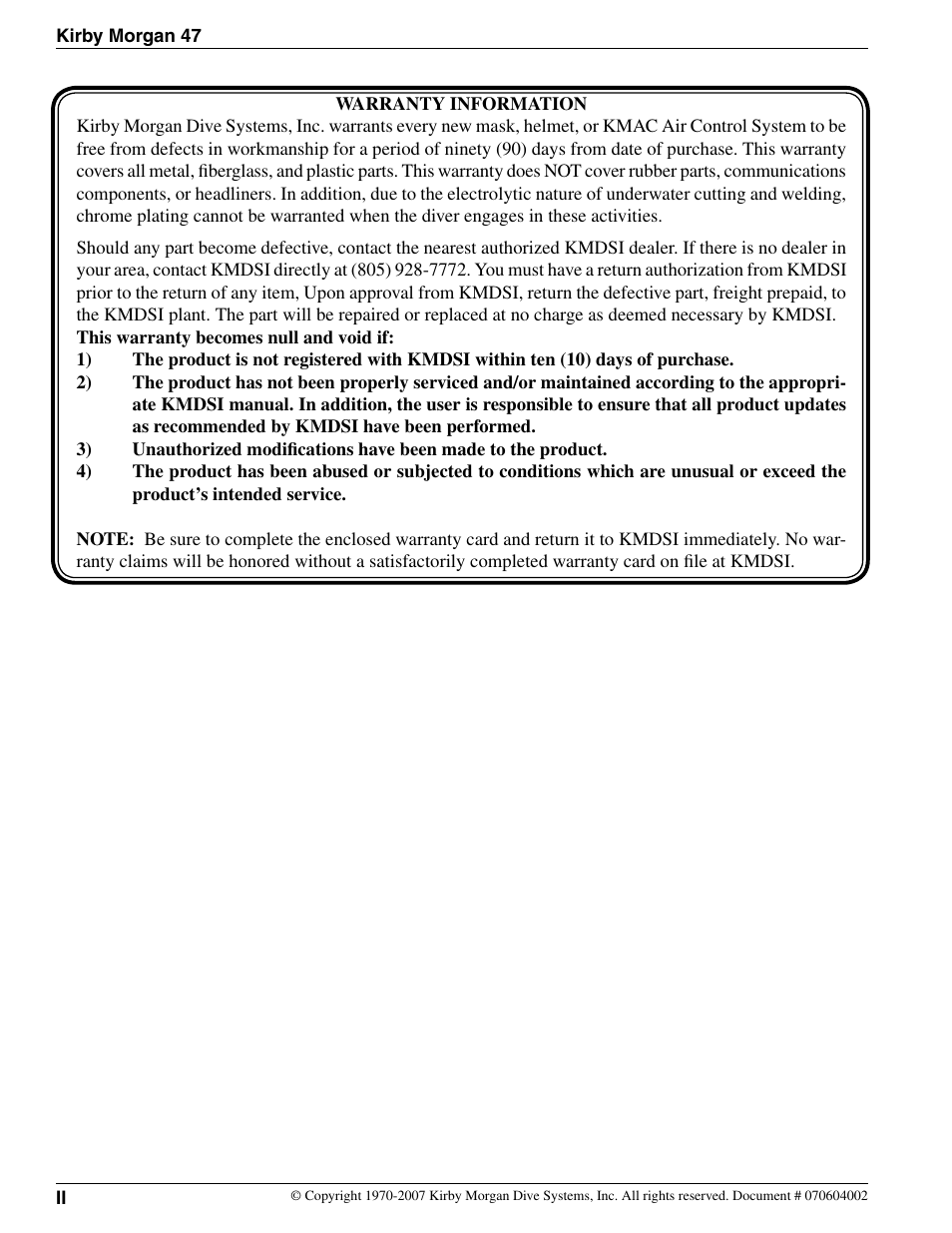 Kirby Morgan 47 Helmet User Manual | Page 2 / 14