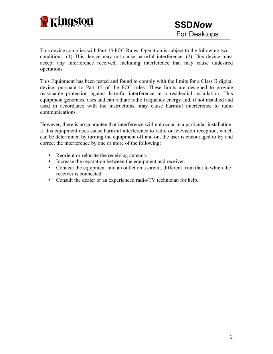 Ssd now, For desktops | Kingston Technology V-series User Manual | Page 3 / 185