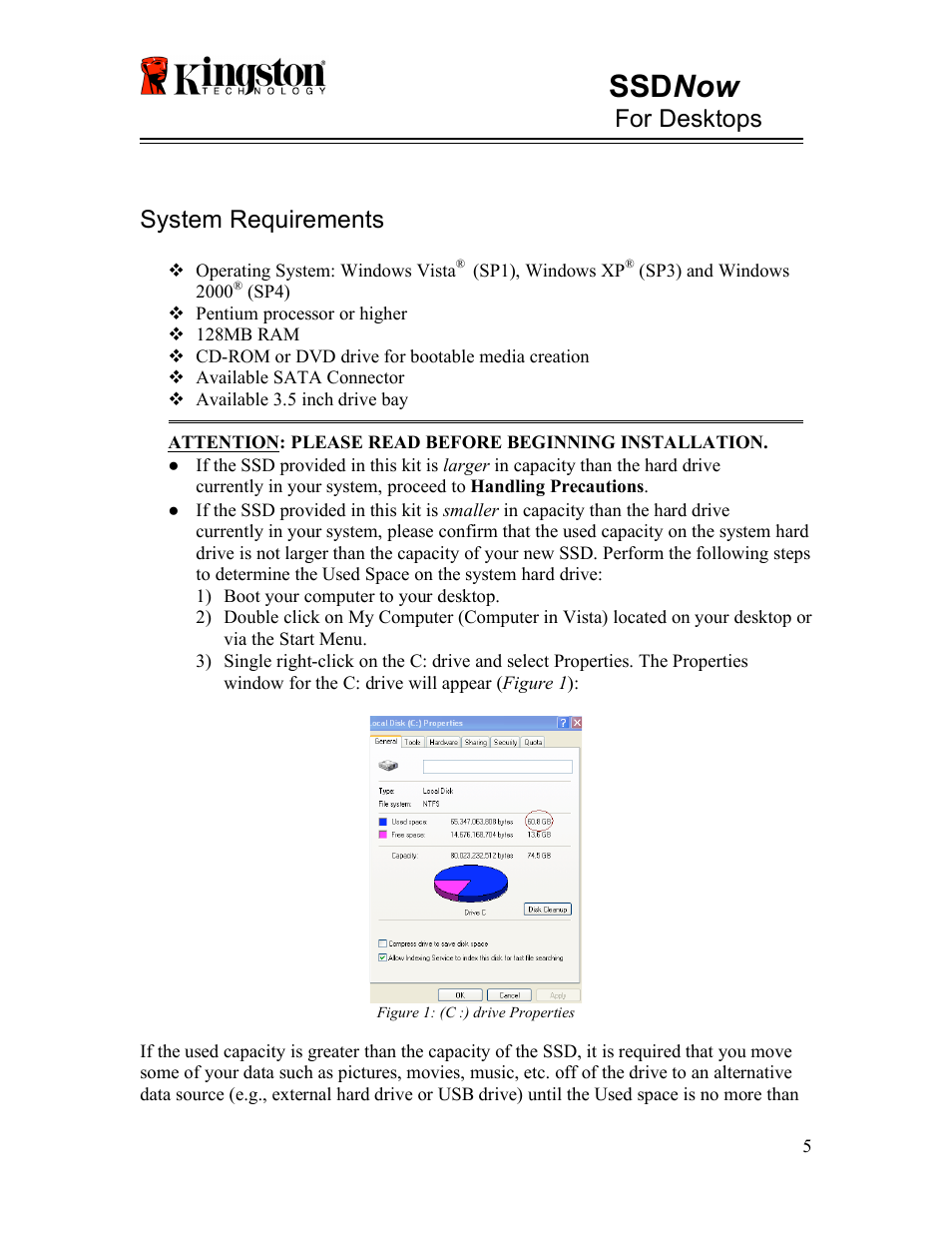 Ssd now, For desktops, System requirements | Kingston Technology V-series User Manual | Page 6 / 185