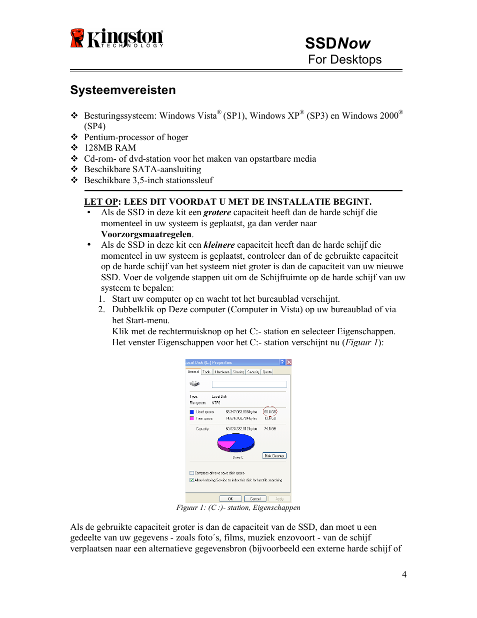 Ssd now, For desktops, Systeemvereisten | Kingston Technology V-series User Manual | Page 72 / 185