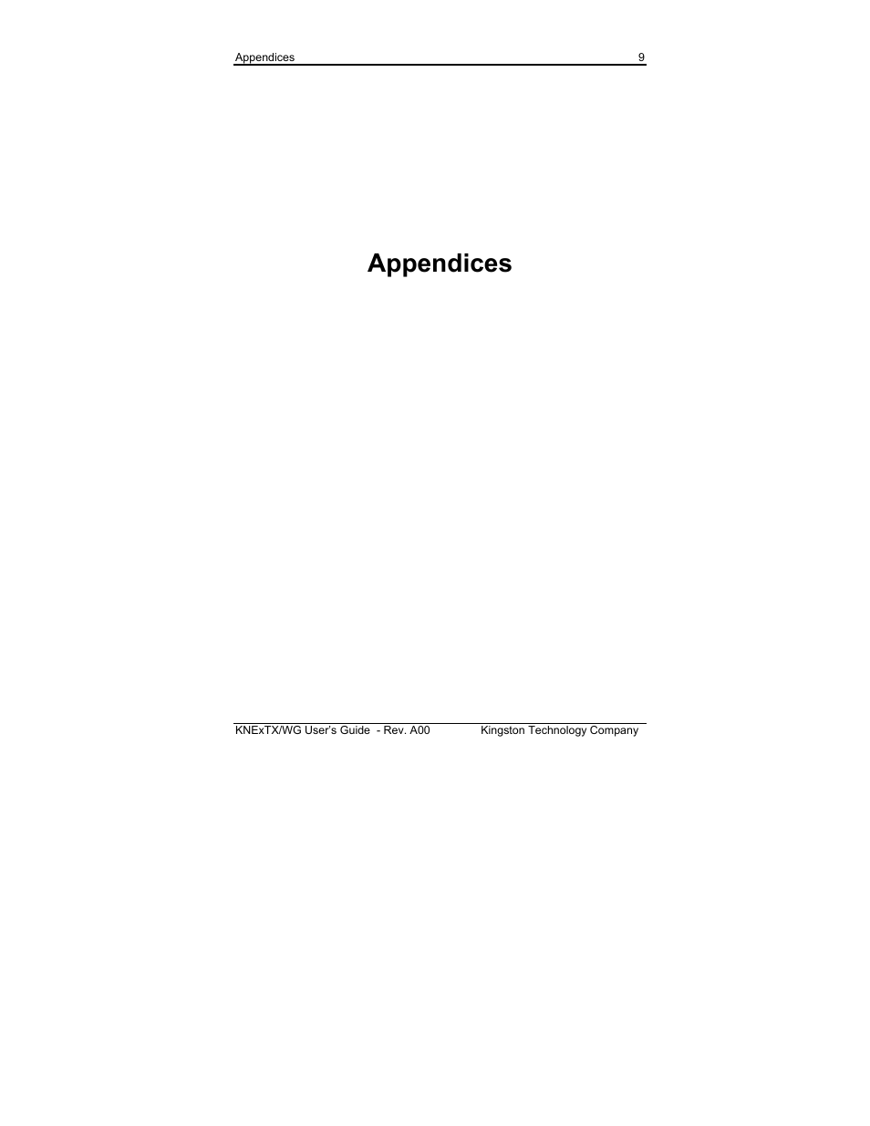 Appendices | Kingston Technology EtheRx KNE8TX/WG User Manual | Page 15 / 27