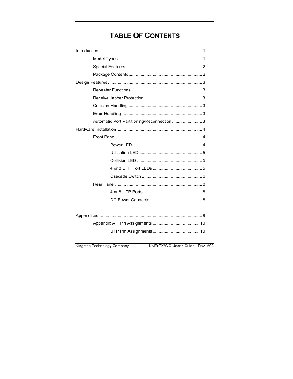 Able, Ontents | Kingston Technology EtheRx KNE8TX/WG User Manual | Page 4 / 27