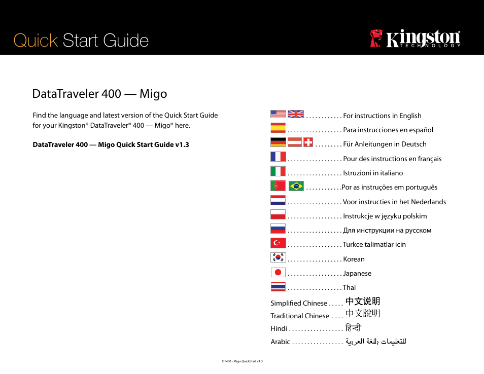 Kingston Technology DataTraveler DT400 User Manual | 53 pages