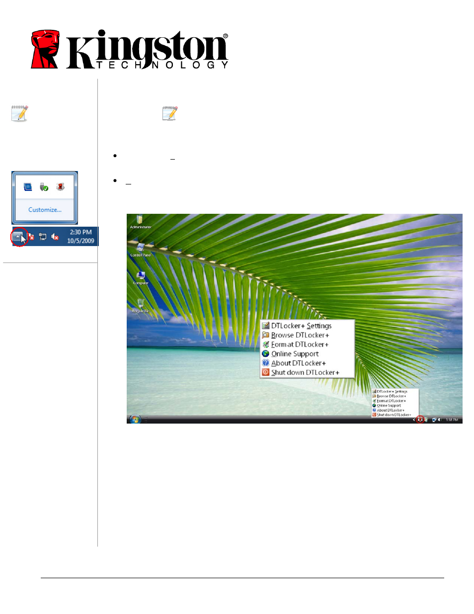 3 exploring the dtlocker+ features | Kingston Technology DATATRAVELER 4808071-001.A01 User Manual | Page 8 / 20
