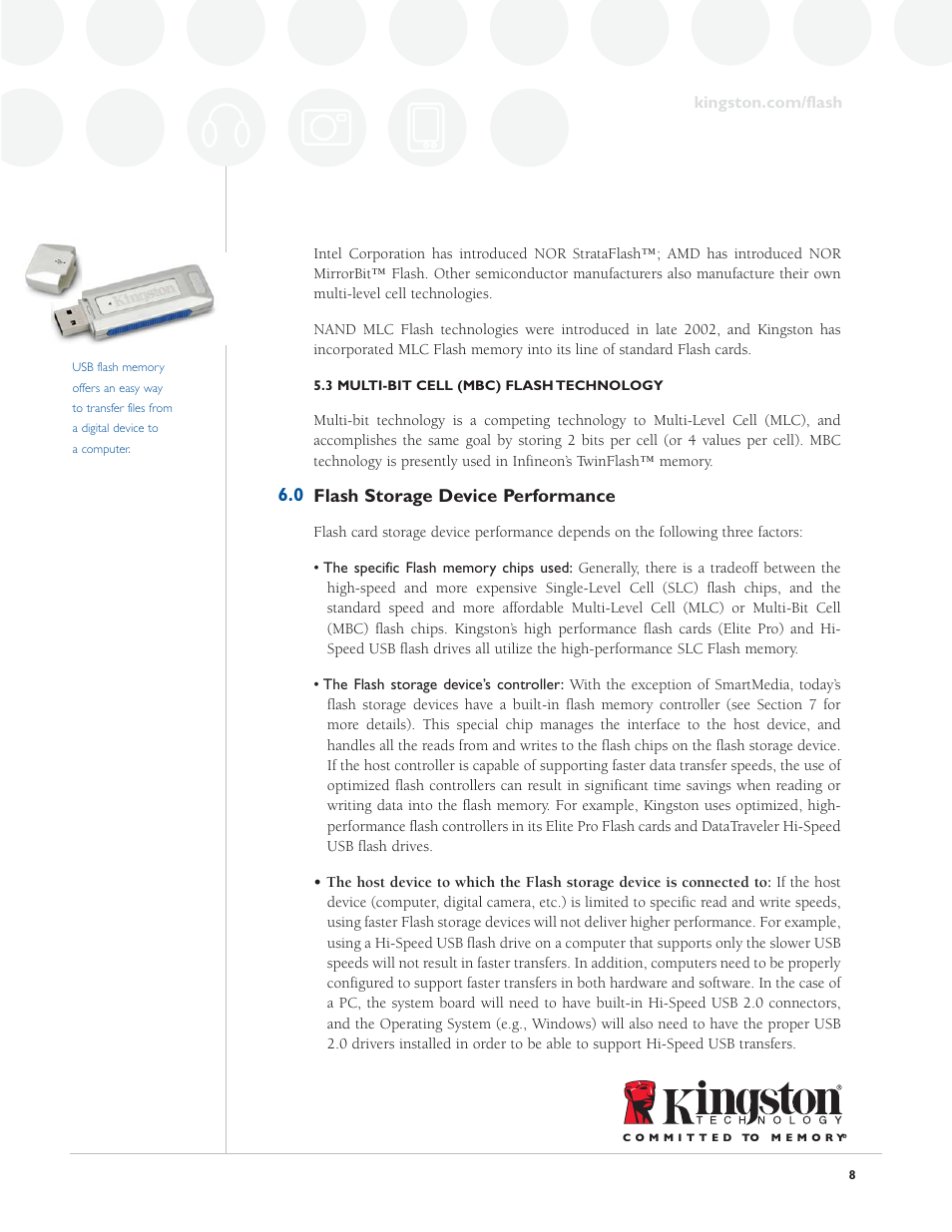 Flash storage device performance | Kingston Technology Digital Media Guide User Manual | Page 8 / 14