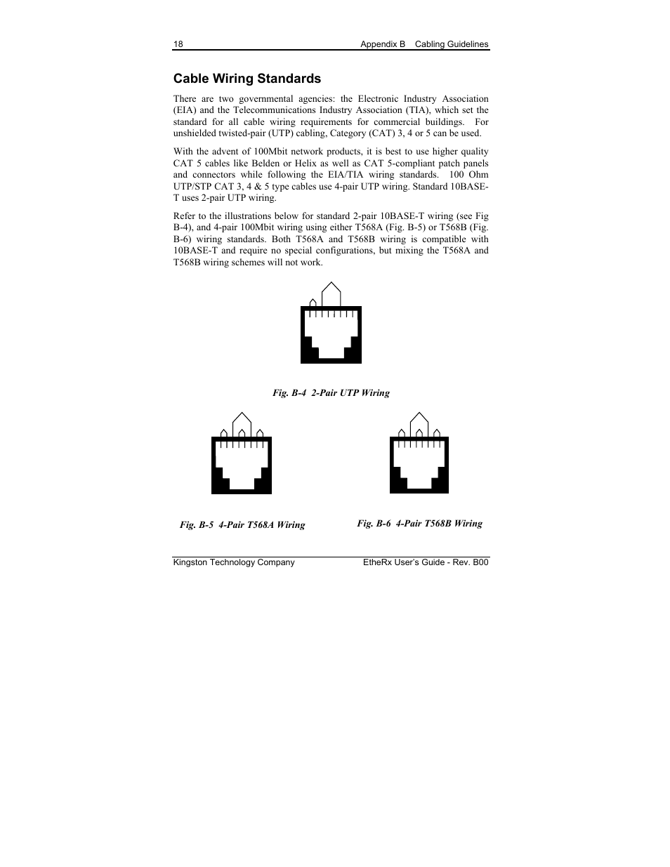 Cable wiring standards | Kingston Technology KNE16WG User Manual | Page 24 / 32