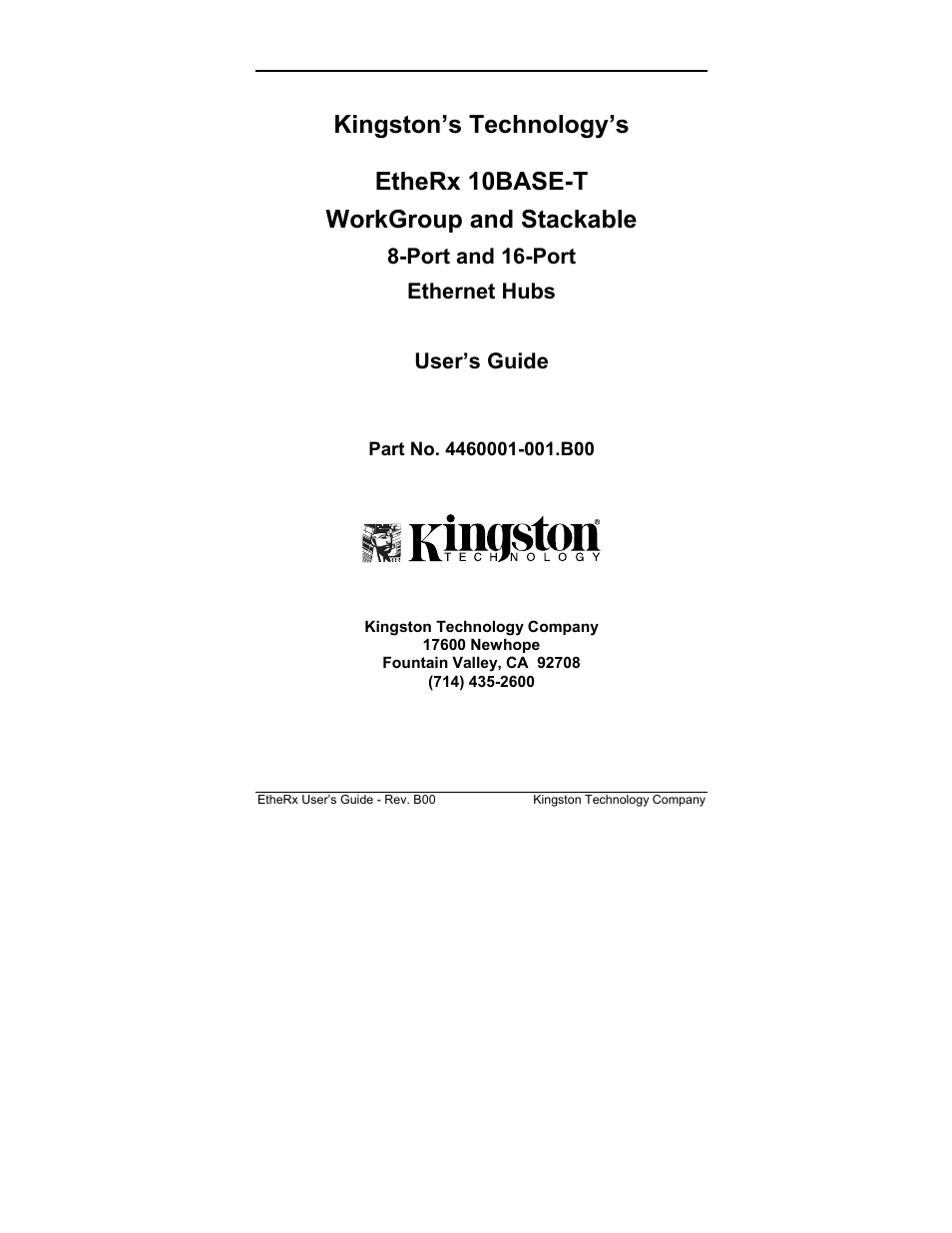 Port and 16-port ethernet hubs user’s guide | Kingston Technology KNE16WG User Manual | Page 3 / 32