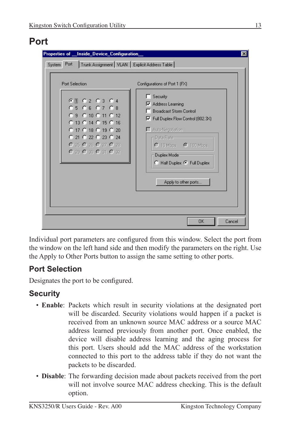 Port | Kingston Technology Kingston Fast EtheRx KNS3250/R User Manual | Page 18 / 52