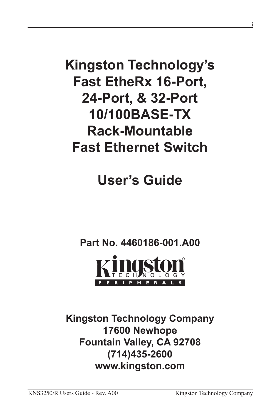 Kingston Technology Kingston Fast EtheRx KNS3250/R User Manual | Page 2 / 52