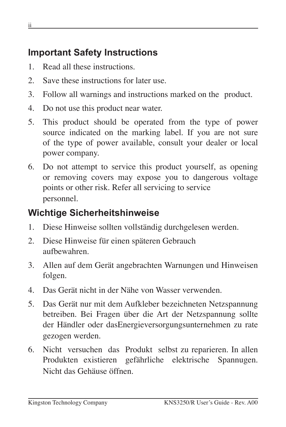 Kingston Technology Kingston Fast EtheRx KNS3250/R User Manual | Page 3 / 52