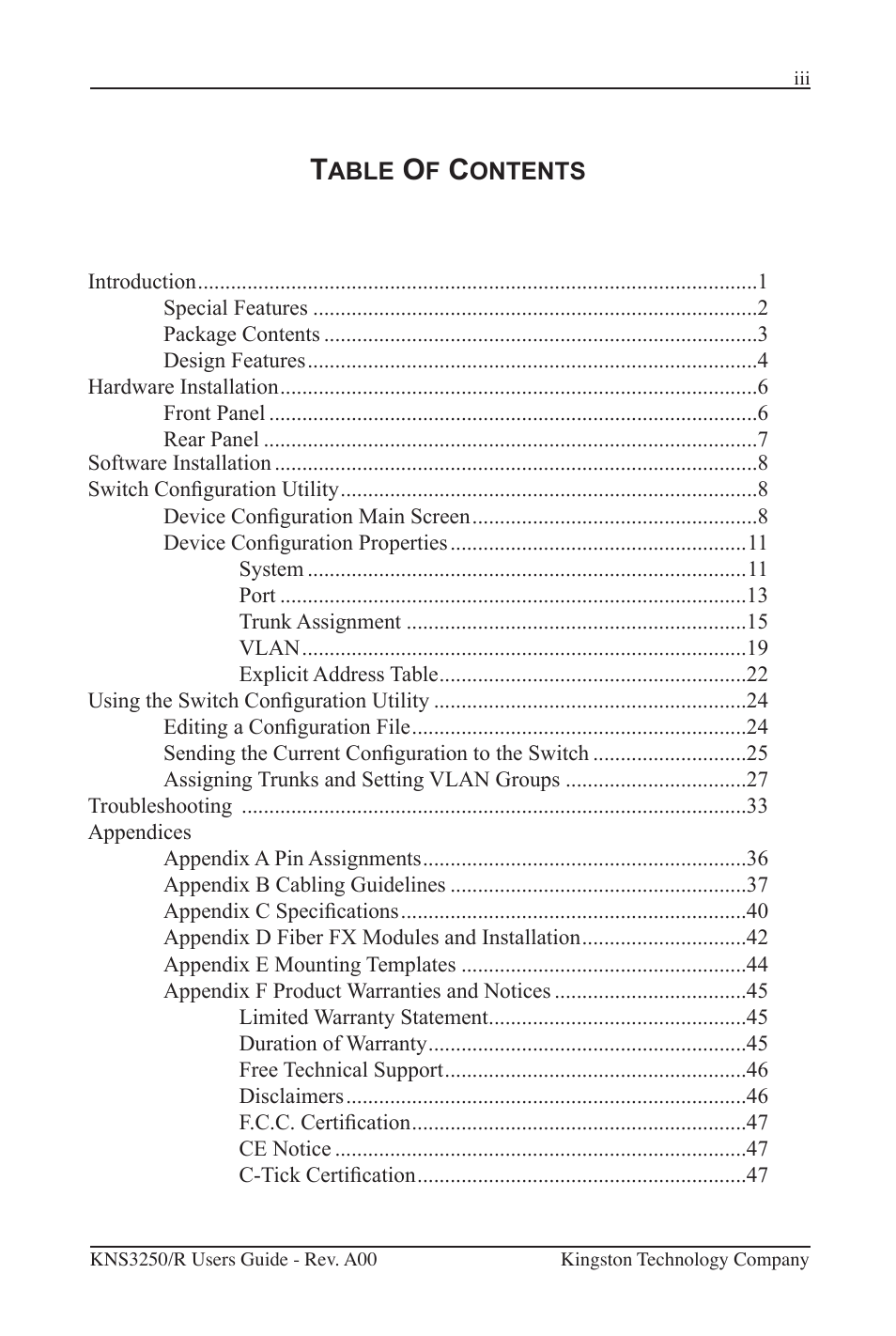 Kingston Technology Kingston Fast EtheRx KNS3250/R User Manual | Page 4 / 52