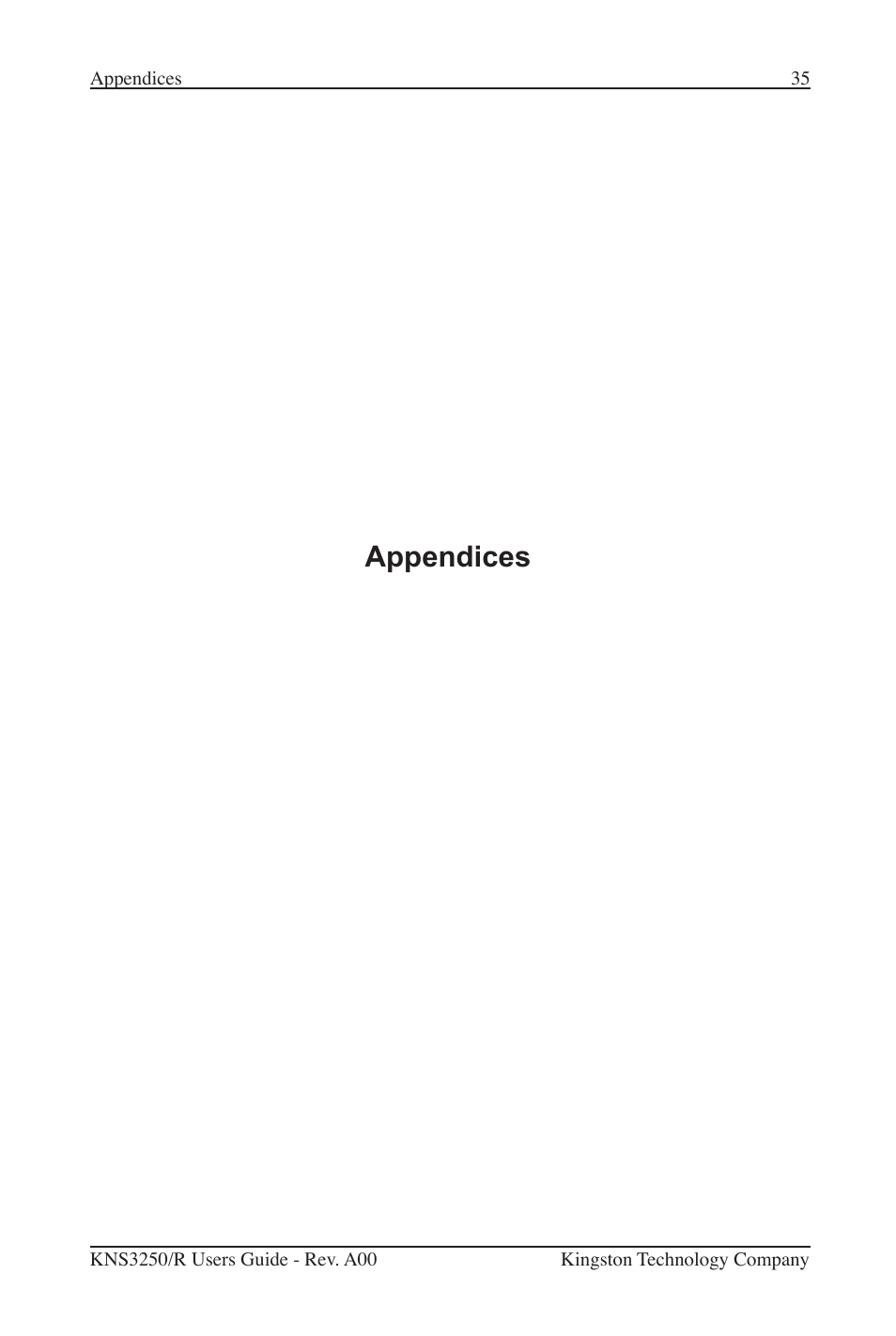 Appendices | Kingston Technology Kingston Fast EtheRx KNS3250/R User Manual | Page 40 / 52