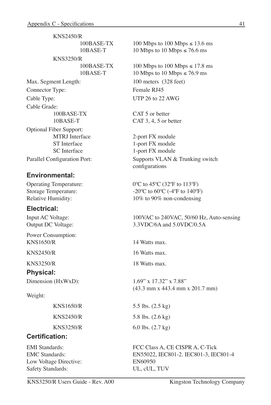 Kingston Technology Kingston Fast EtheRx KNS3250/R User Manual | Page 46 / 52