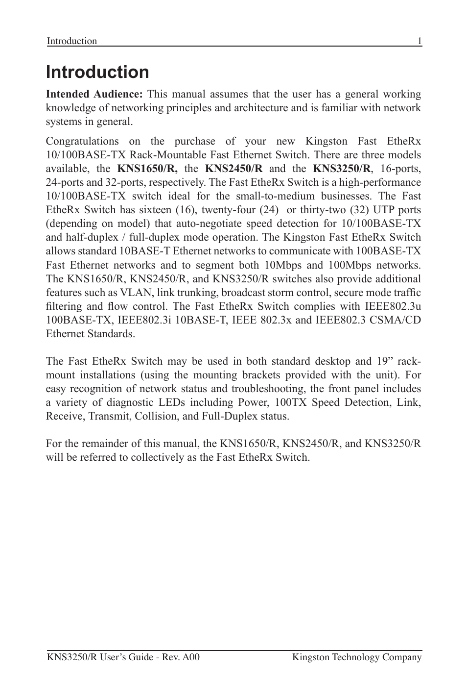 Introduction | Kingston Technology Kingston Fast EtheRx KNS3250/R User Manual | Page 6 / 52