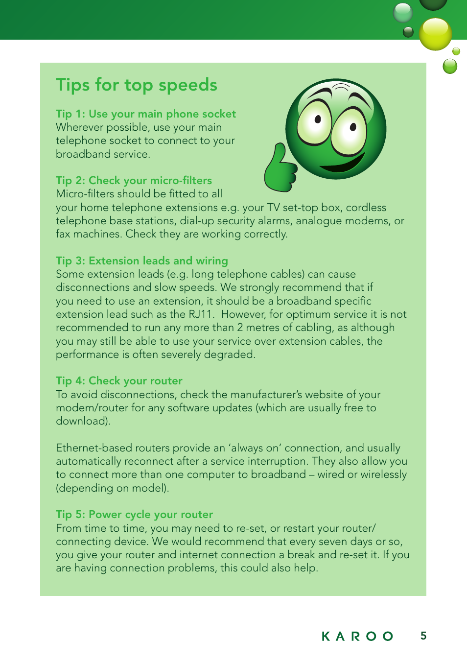 Tips for top speeds | Kingston Technology KAROO User Manual | Page 5 / 16