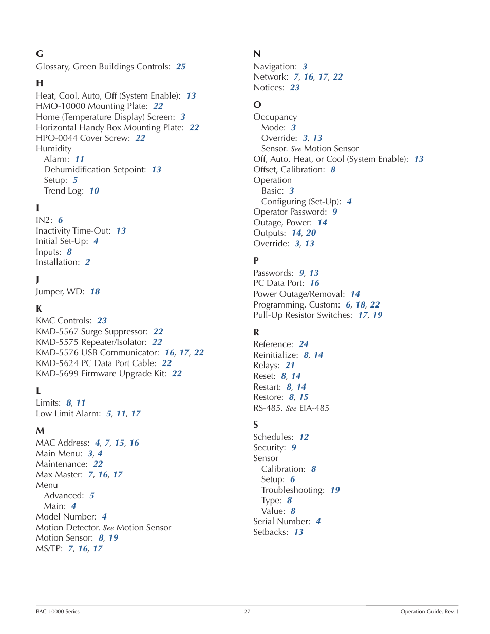 KMC FLEXSTATTM BAC-10000 User Manual | Page 27 / 28