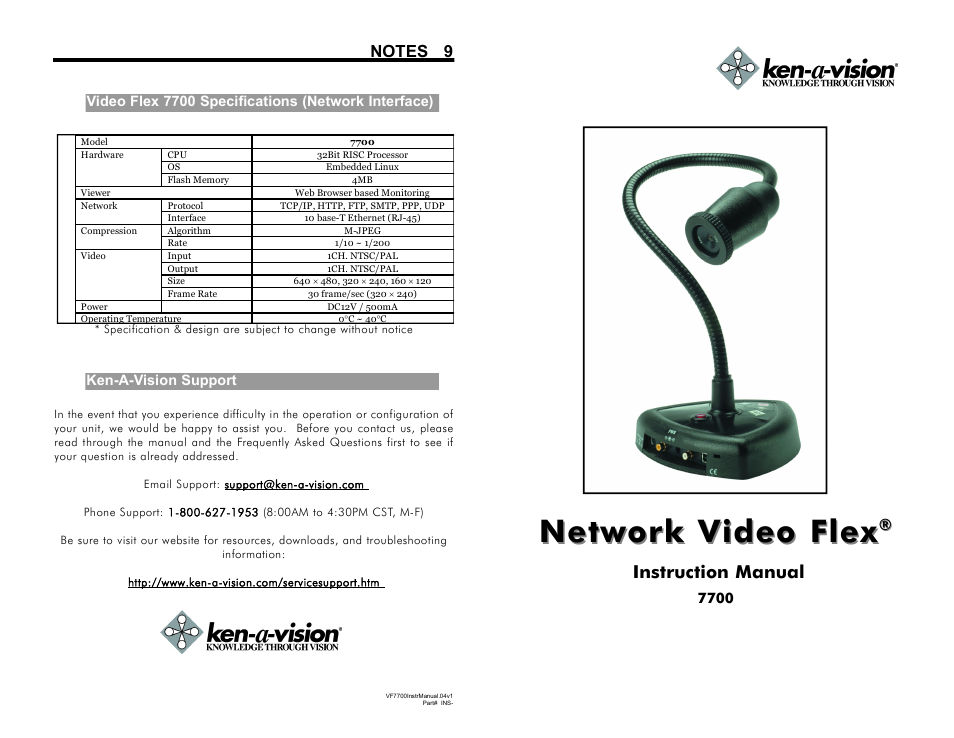 Ken-A-Vision 7700 User Manual | 14 pages