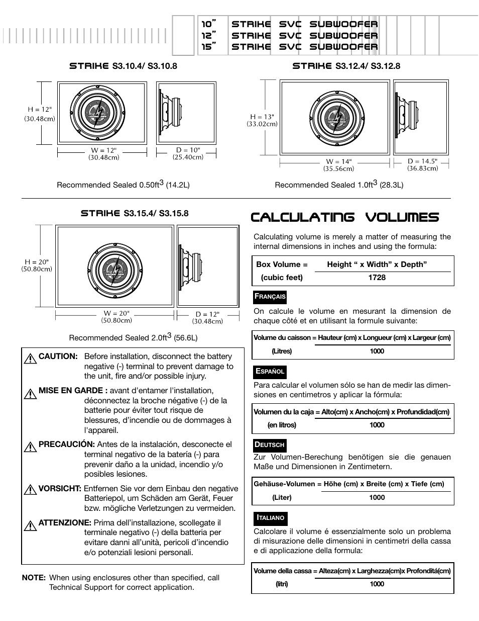 Calculating volumes | Lightning Audio S3.12.4 User Manual | Page 2 / 4