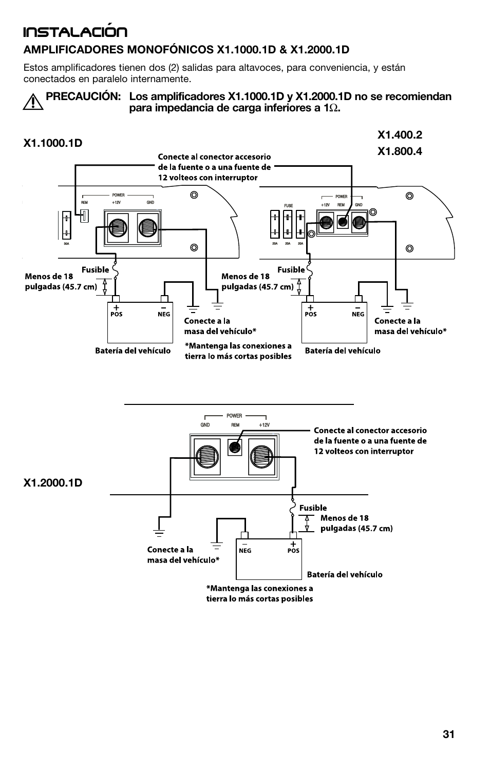 Instalacion | Lightning Audio X1.400.2 User Manual | Page 31 / 64