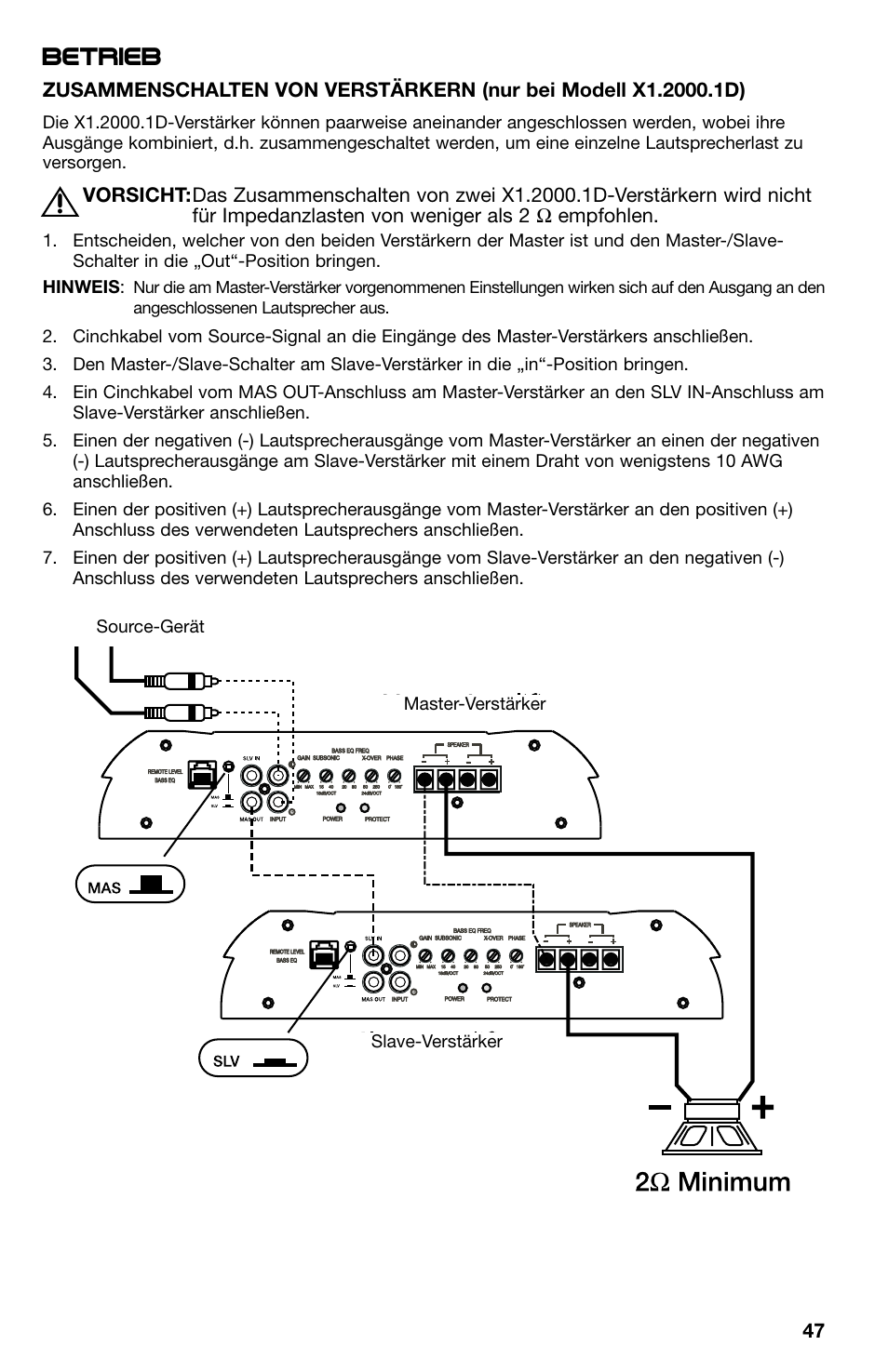 Betrieb | Lightning Audio X1.400.2 User Manual | Page 47 / 64