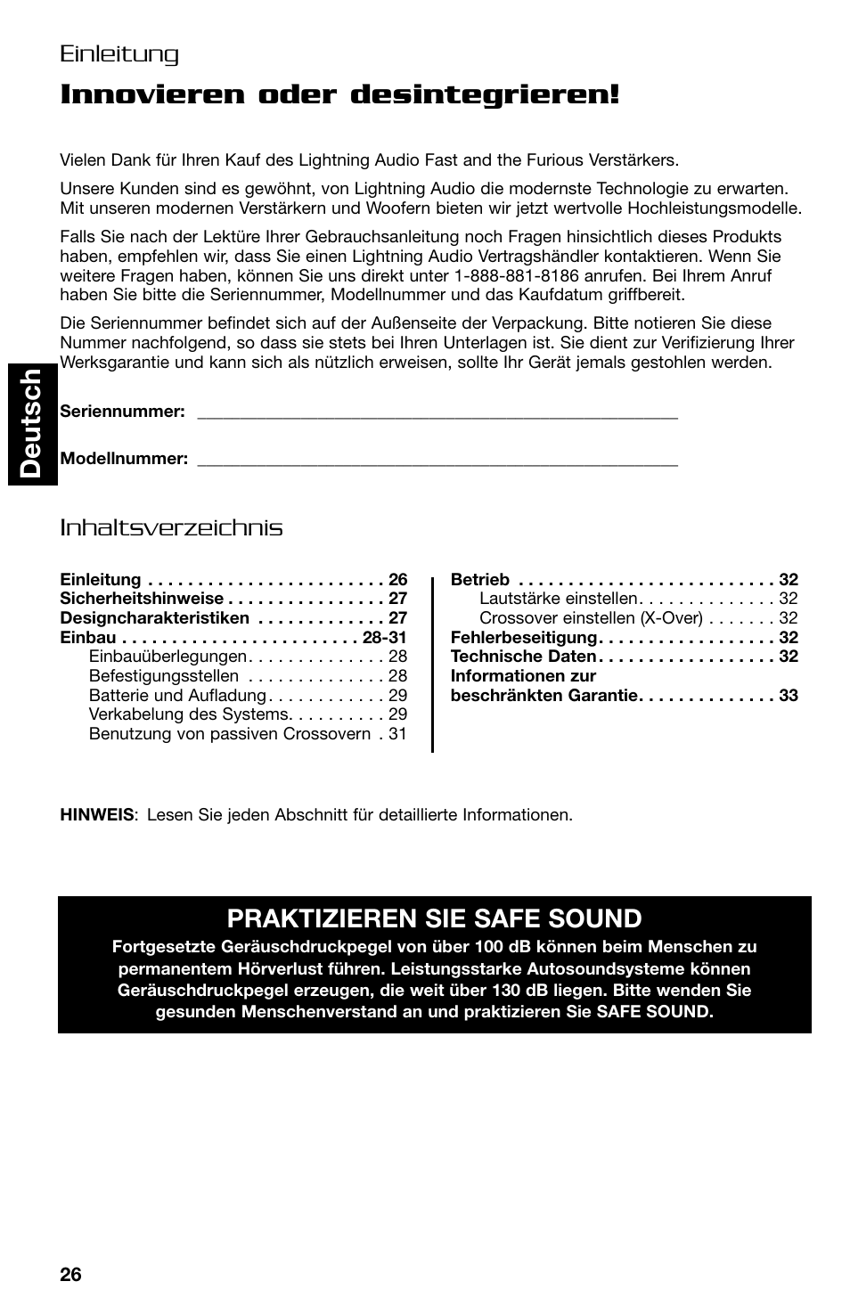 Innovieren oder desintegrieren, Deutsch | Lightning Audio FF150.2 User Manual | Page 26 / 44