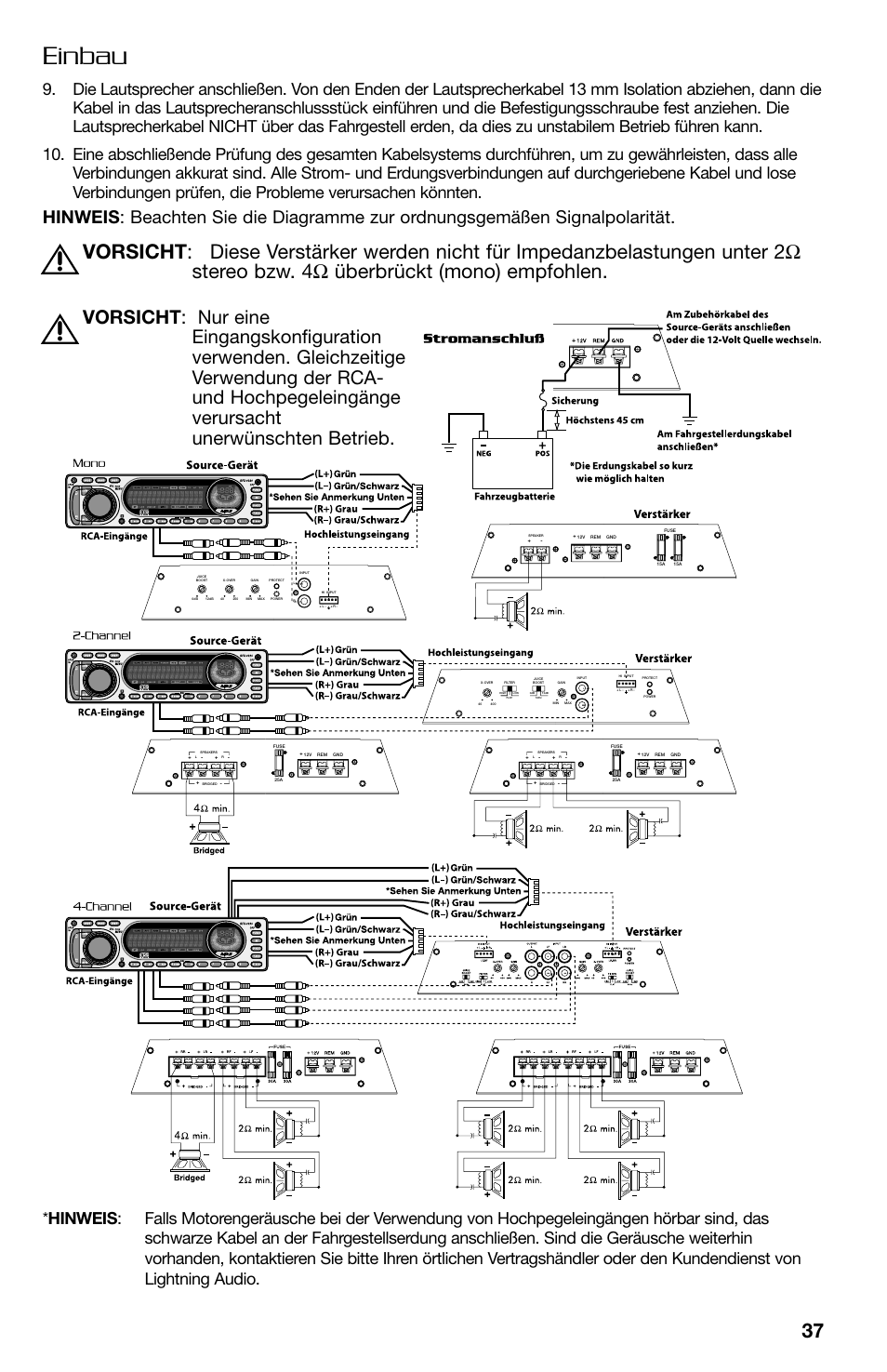Einbau | Lightning Audio B2.350.1 User Manual | Page 37 / 52