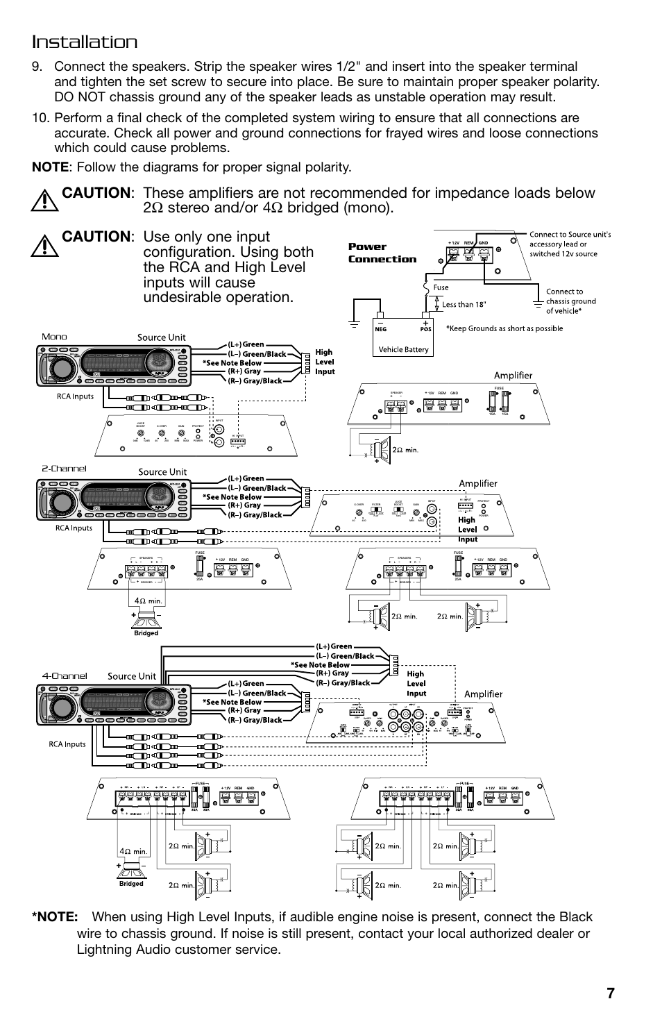Installation, Power connection | Lightning Audio B2.350.1 User Manual | Page 7 / 52