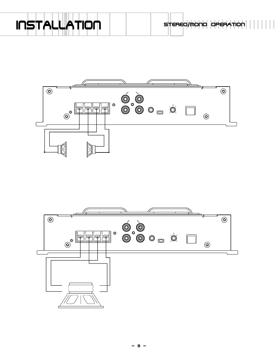 Installation, Stereo/mono operation | Lightning Audio S1.600D User Manual | Page 10 / 24