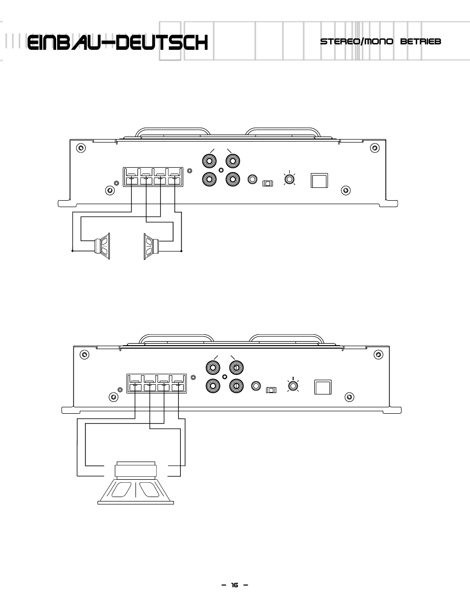 Einbau—deutsch, Stereo/mono betrieb | Lightning Audio S1.600D User Manual | Page 17 / 24