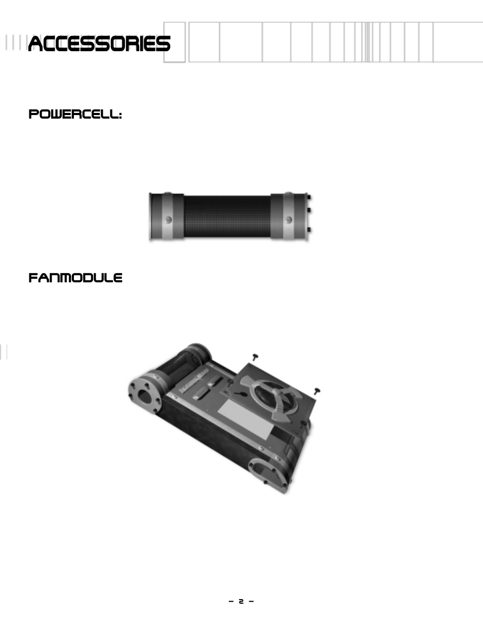 Accessories, Powercell, Fanmodule | Lightning Audio S1.600D User Manual | Page 3 / 24