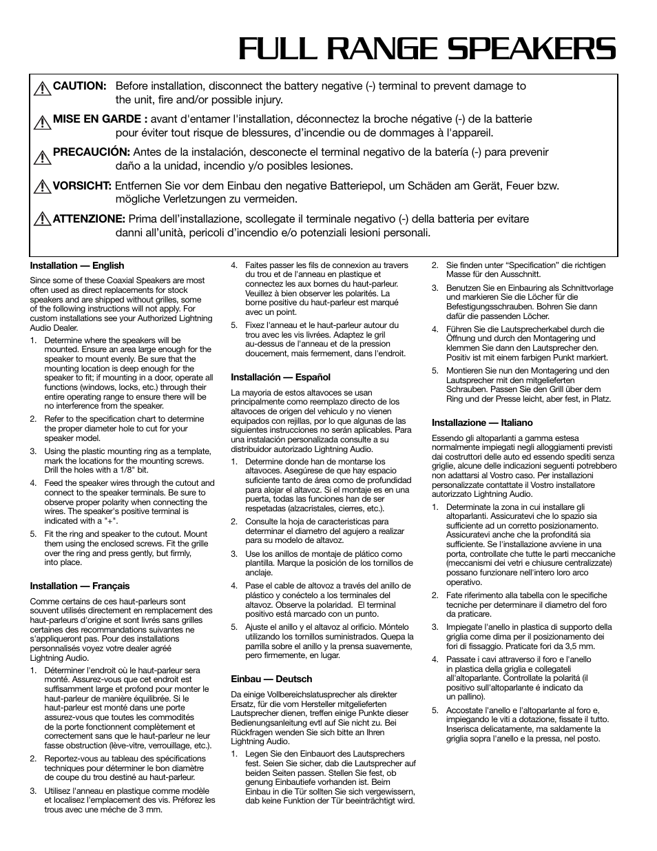 Full range speakers | Lightning Audio B4.40.2TK User Manual | Page 2 / 4