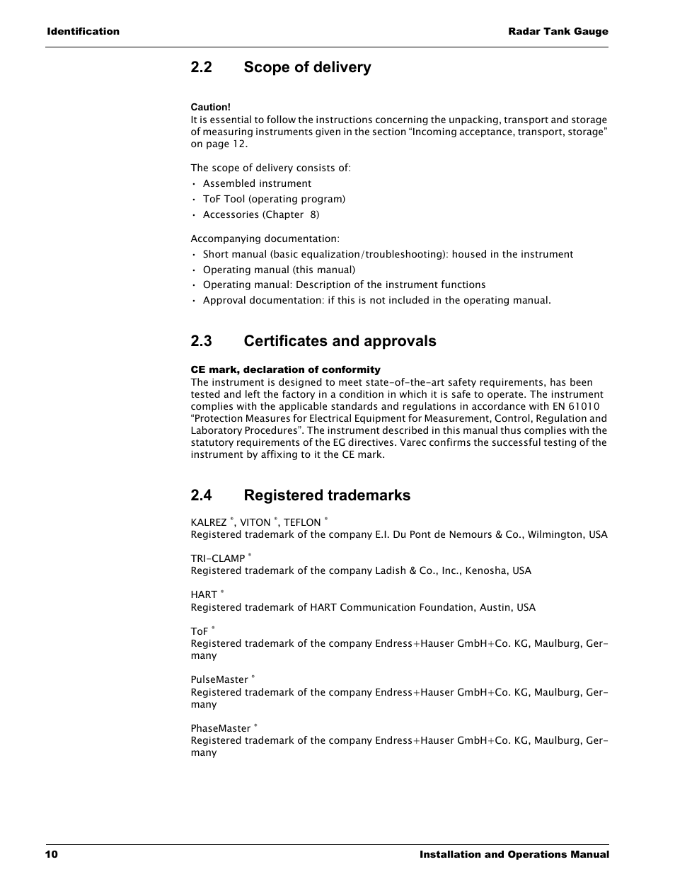 2 scope of delivery, 3 certificates and approvals, Ce mark, declaration of conformity | 4 registered trademarks, Scope of delivery, Certificates and approvals, Registered trademarks | Lightning Audio 7532 User Manual | Page 10 / 106