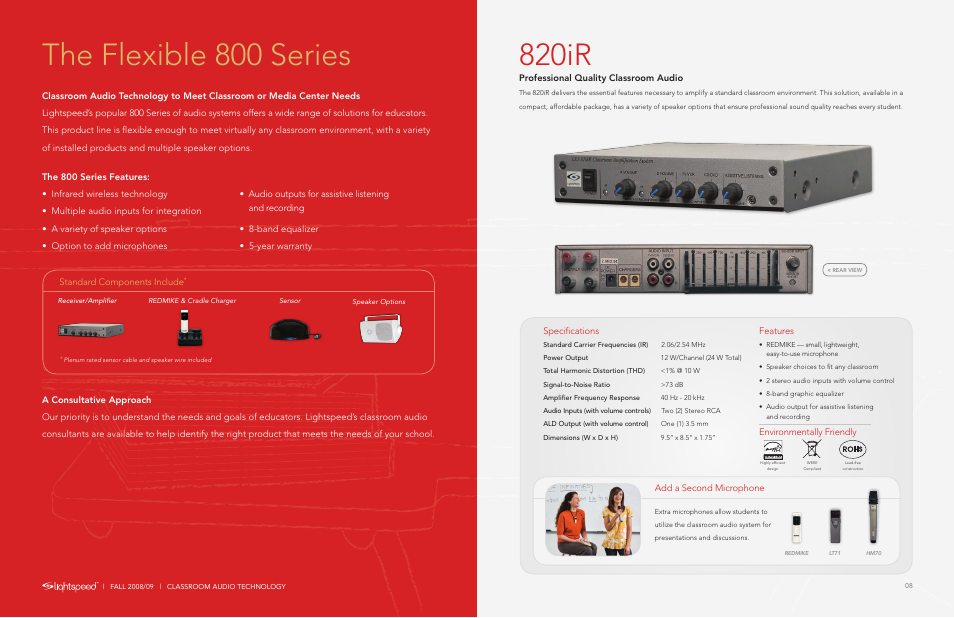 The flexible 800 series, 820ir | LightSpeed Technologies RedCat User Manual | Page 5 / 9