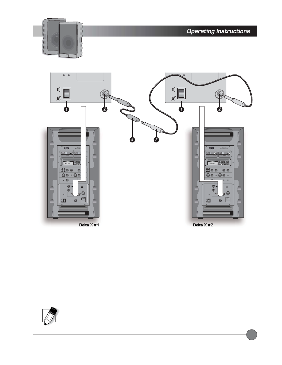 Active link operation, Operating instructions, Connecting to another del | LightSpeed Technologies Delta X10 User Manual | Page 17 / 35