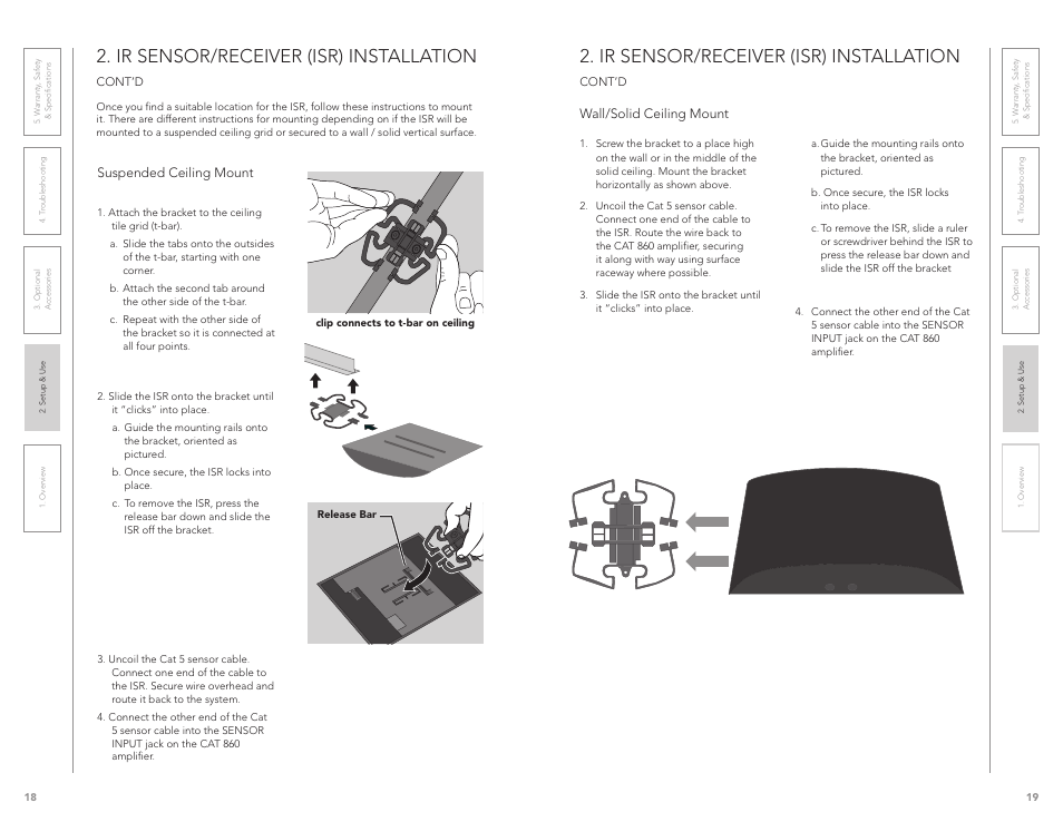Ir sensor/receiver (isr) installation | LightSpeed Technologies CAT 860 User Manual | Page 10 / 45