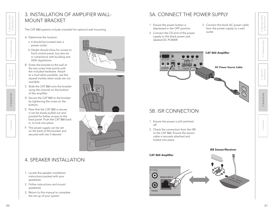 5b. isr connection 5a. connect the power supply | LightSpeed Technologies CAT 860 User Manual | Page 11 / 45