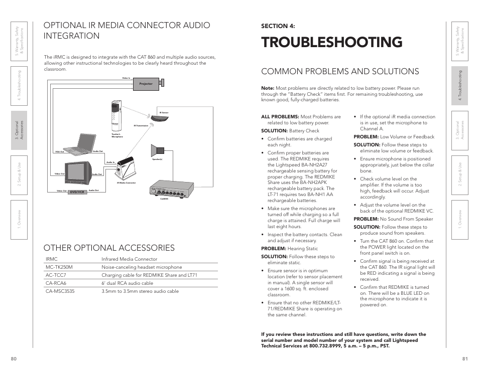 Troubleshooting, Common problems and solutions | LightSpeed Technologies CAT 860 User Manual | Page 41 / 45