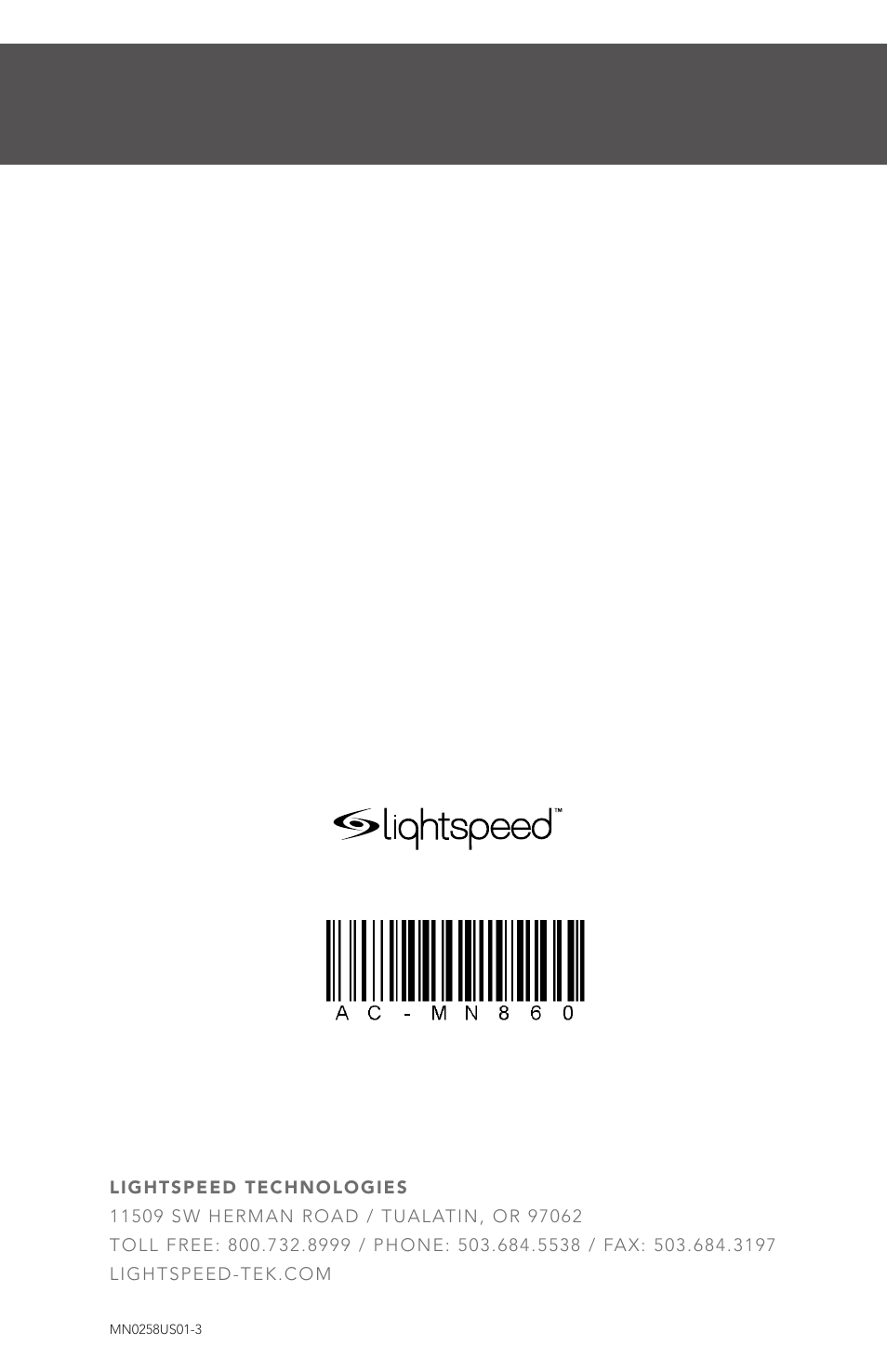 LightSpeed Technologies CAT 860 User Manual | Page 45 / 45