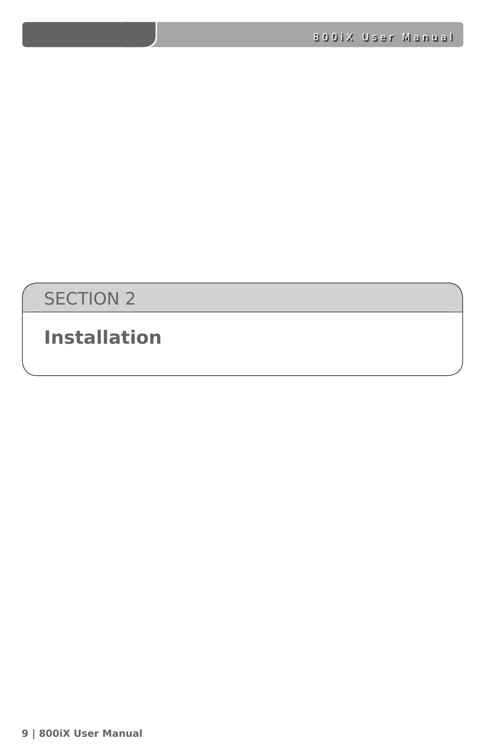 Installation | LightSpeed Technologies 800iX User Manual | Page 13 / 38